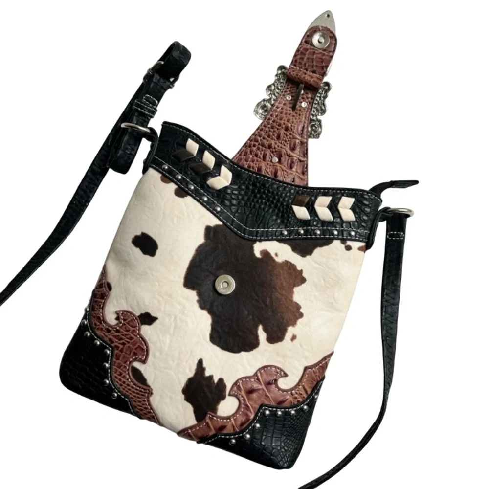 Cowgirl Trendy Adjustable Crossbody Bag w/ Bling & Concealed Pocket